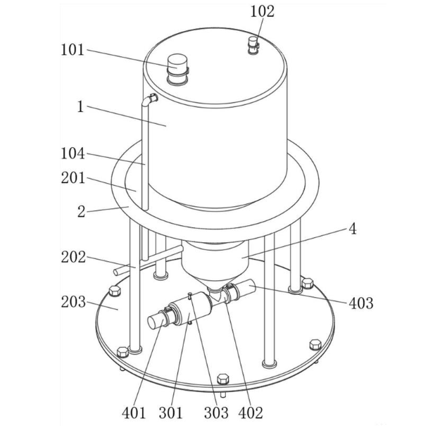 Yinchi e Sireletsa Patent bakeng sa Pump e Hlahang ea Fluidized Silo Conveyor e nang le Sesebelisoa sa Fluidization